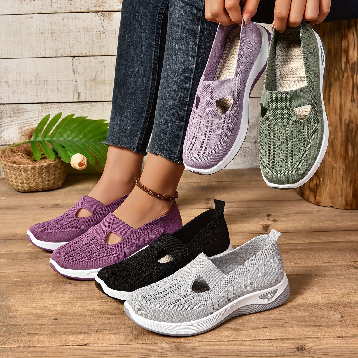 Women's Orthopedic Knit Slip-On Sneakers