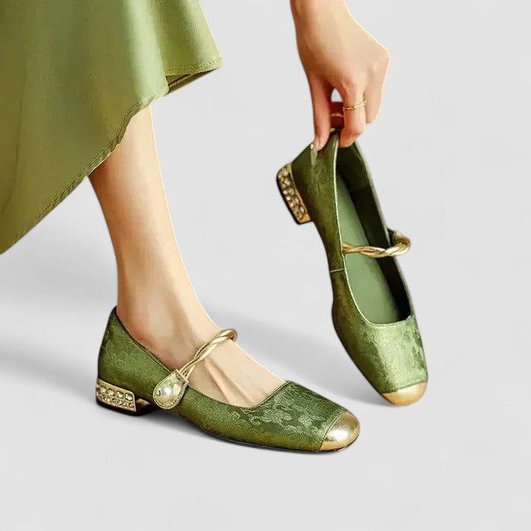 Women's Orthopedic Pearl Embellished Ballet Flats