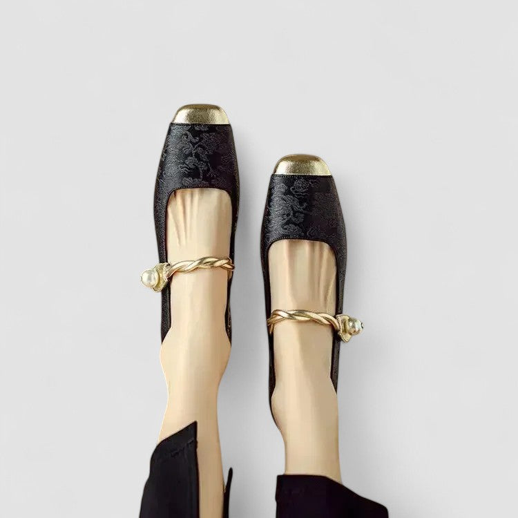 Women's Orthopedic Pearl Embellished Ballet Flats