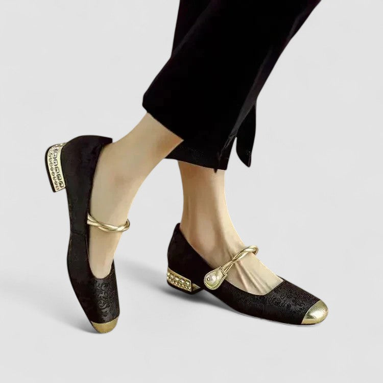 Women's Orthopedic Pearl Embellished Ballet Flats