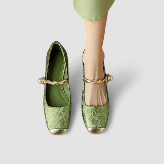 Women's Orthopedic Pearl Embellished Ballet Flats