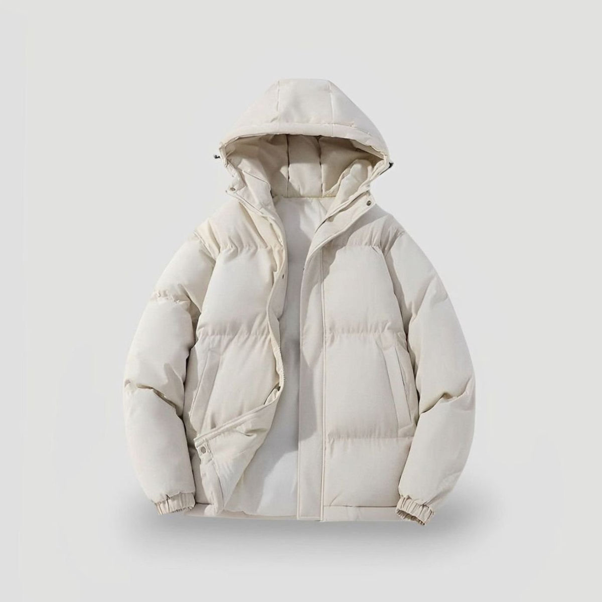 Women's Oversized Hooded Zip-Up Puffer Jacket
