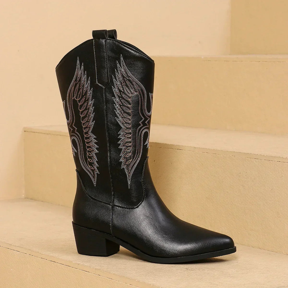 Women's Pointed Toe Embroidered Boots