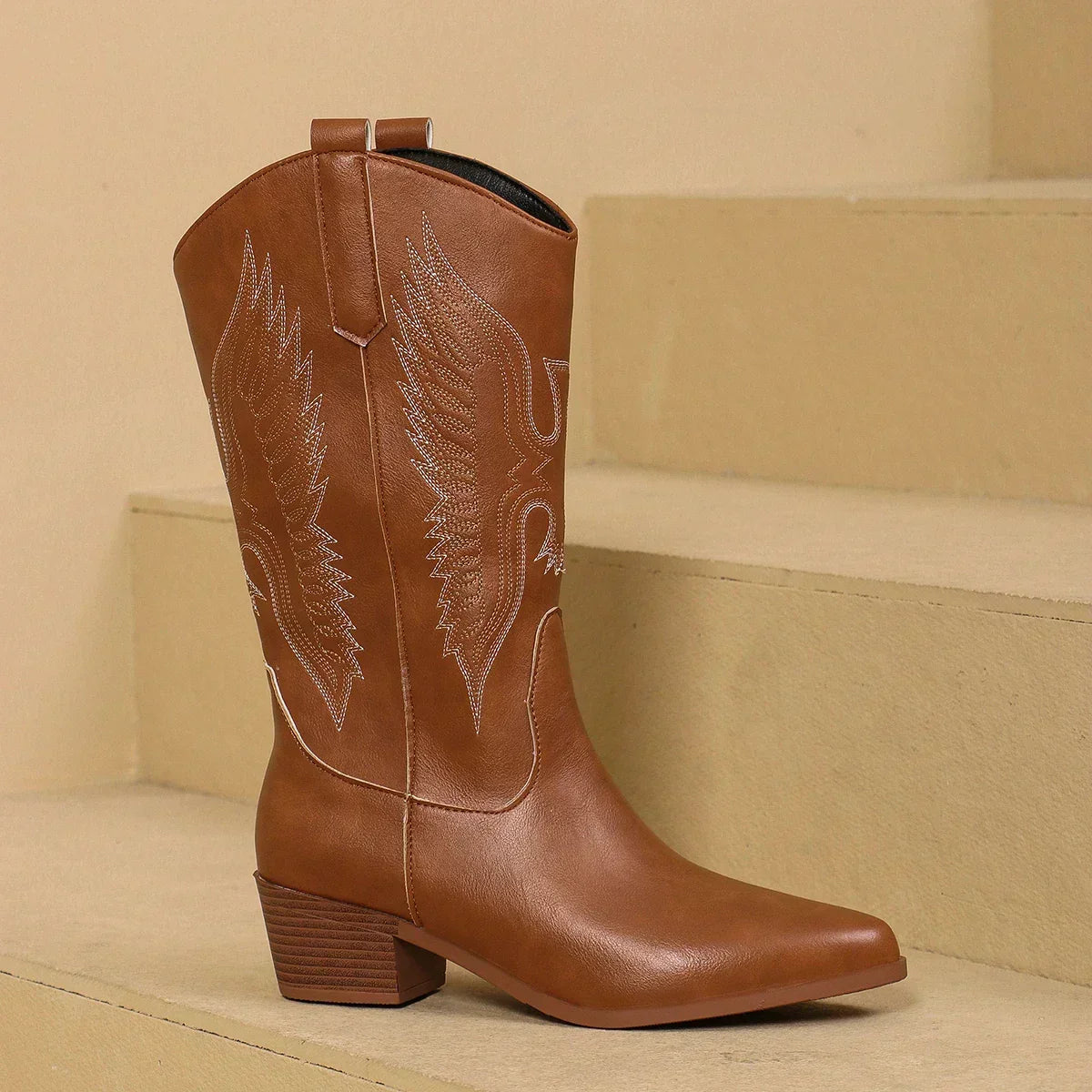 Women's Pointed Toe Embroidered Boots