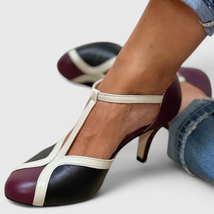 Women's Pointed-Toe Orthopedic Mary Jane Heels with Buckle Strap