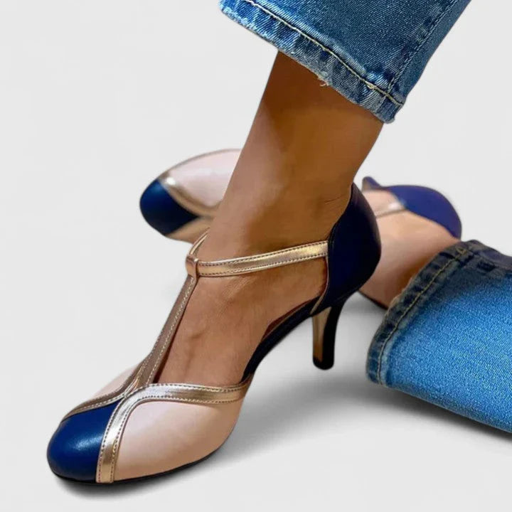 Women's Pointed-Toe Orthopedic Mary Jane Heels with Buckle Strap
