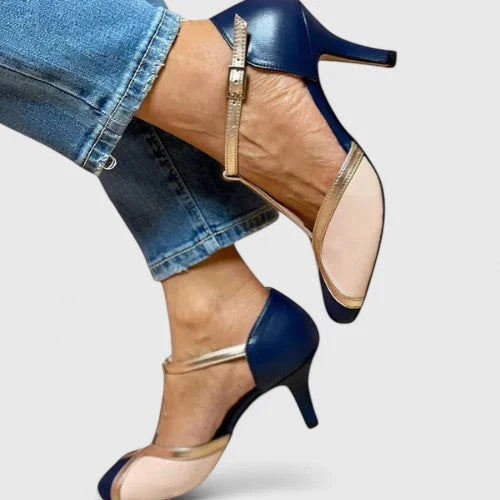 Women's Pointed-Toe Orthopedic Mary Jane Heels with Buckle Strap