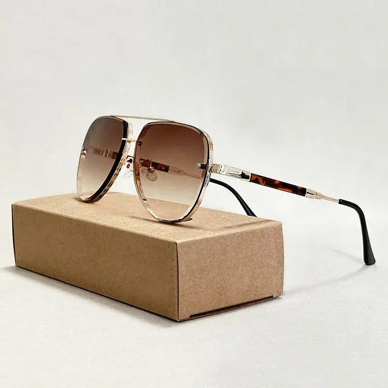 Women's Rimless Aviator Sunglasses
