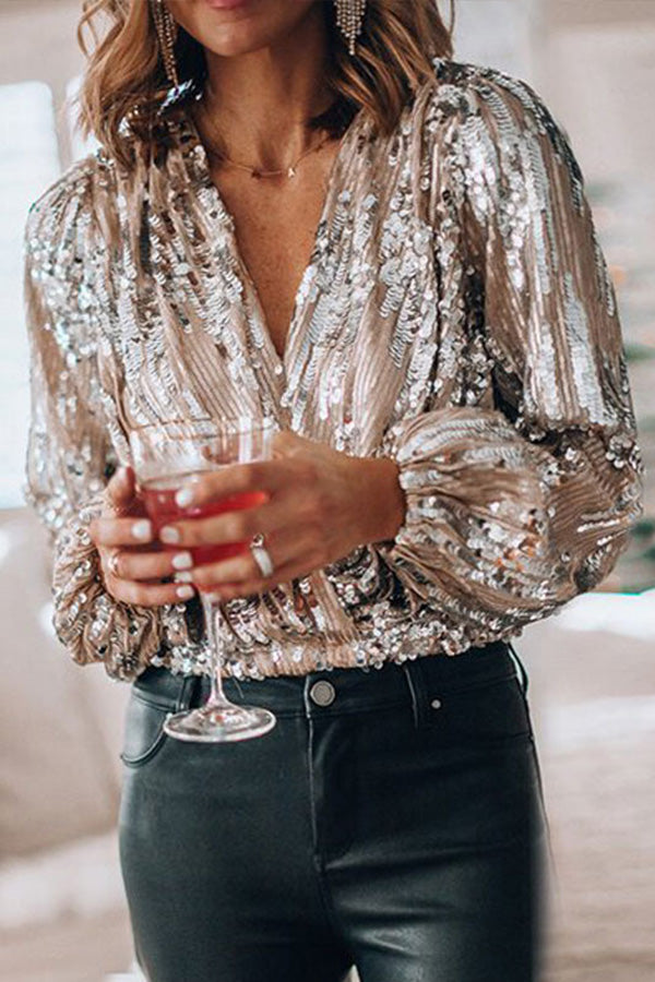 Women's Sequin Wrap Bodysuit