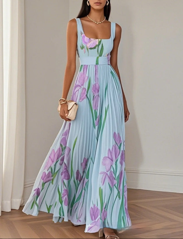Women's Sleeveless Chiffon Maxi Dress