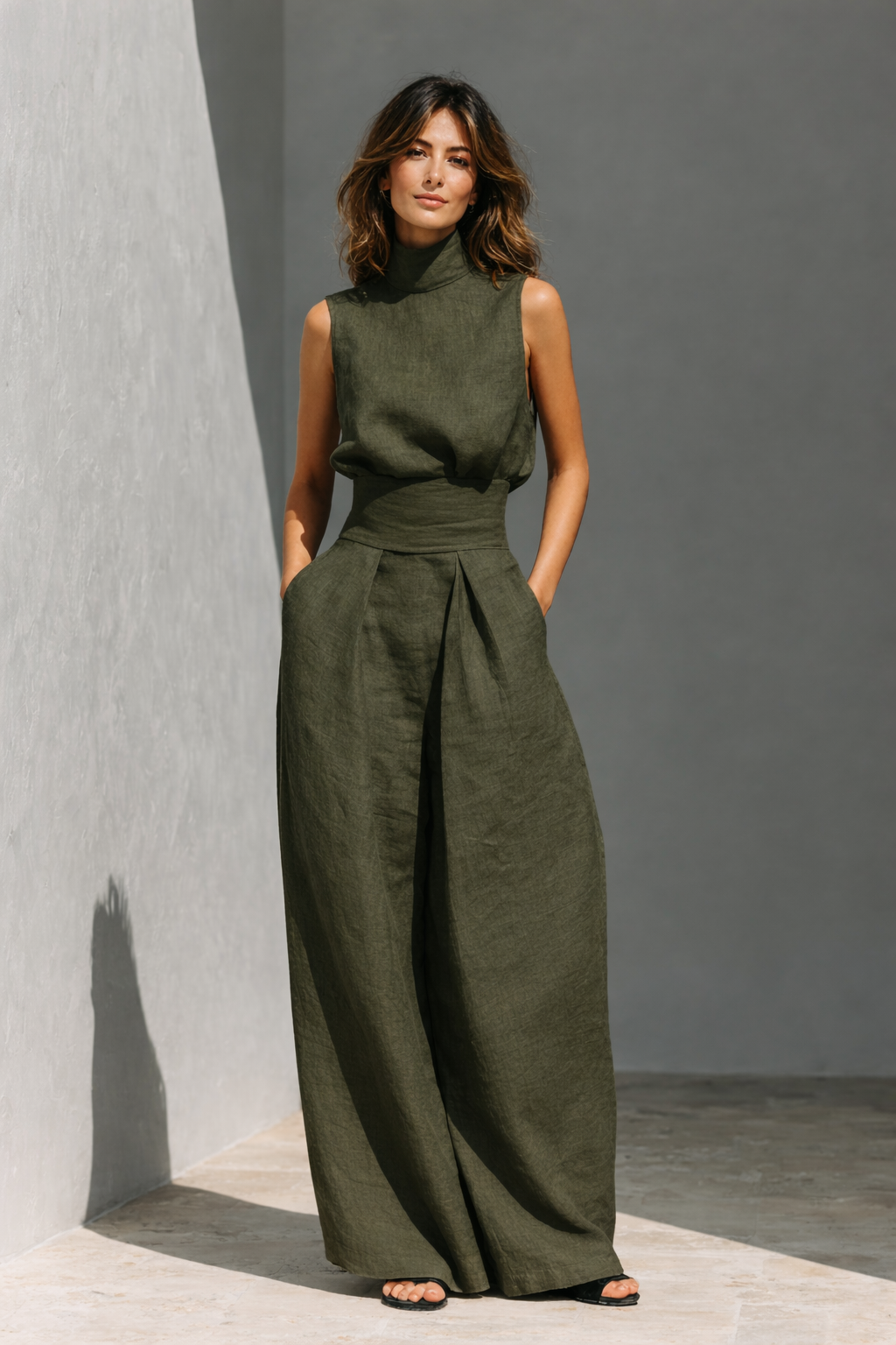Women's Sleeveless Jumpsuit Set