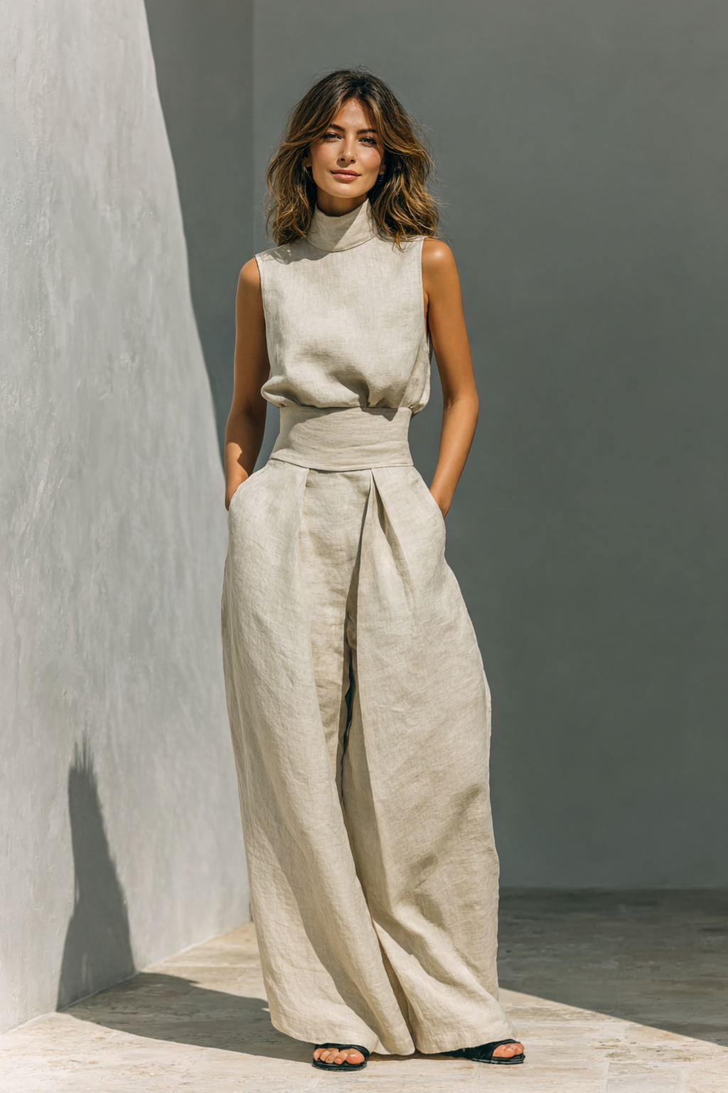 Women's Sleeveless Jumpsuit Set