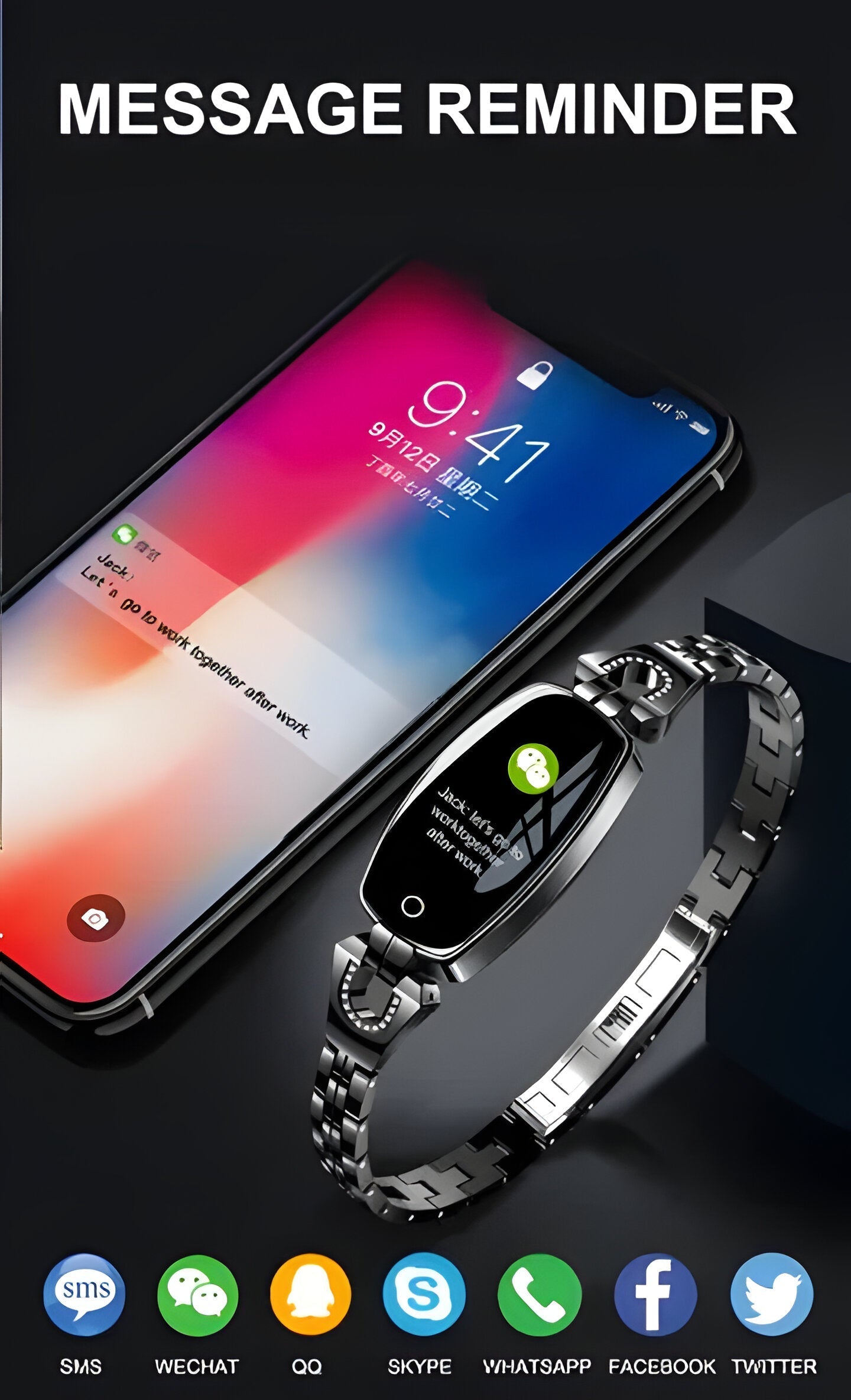 Women's Smart Fitness Bracelet with Heart Rate Monitor