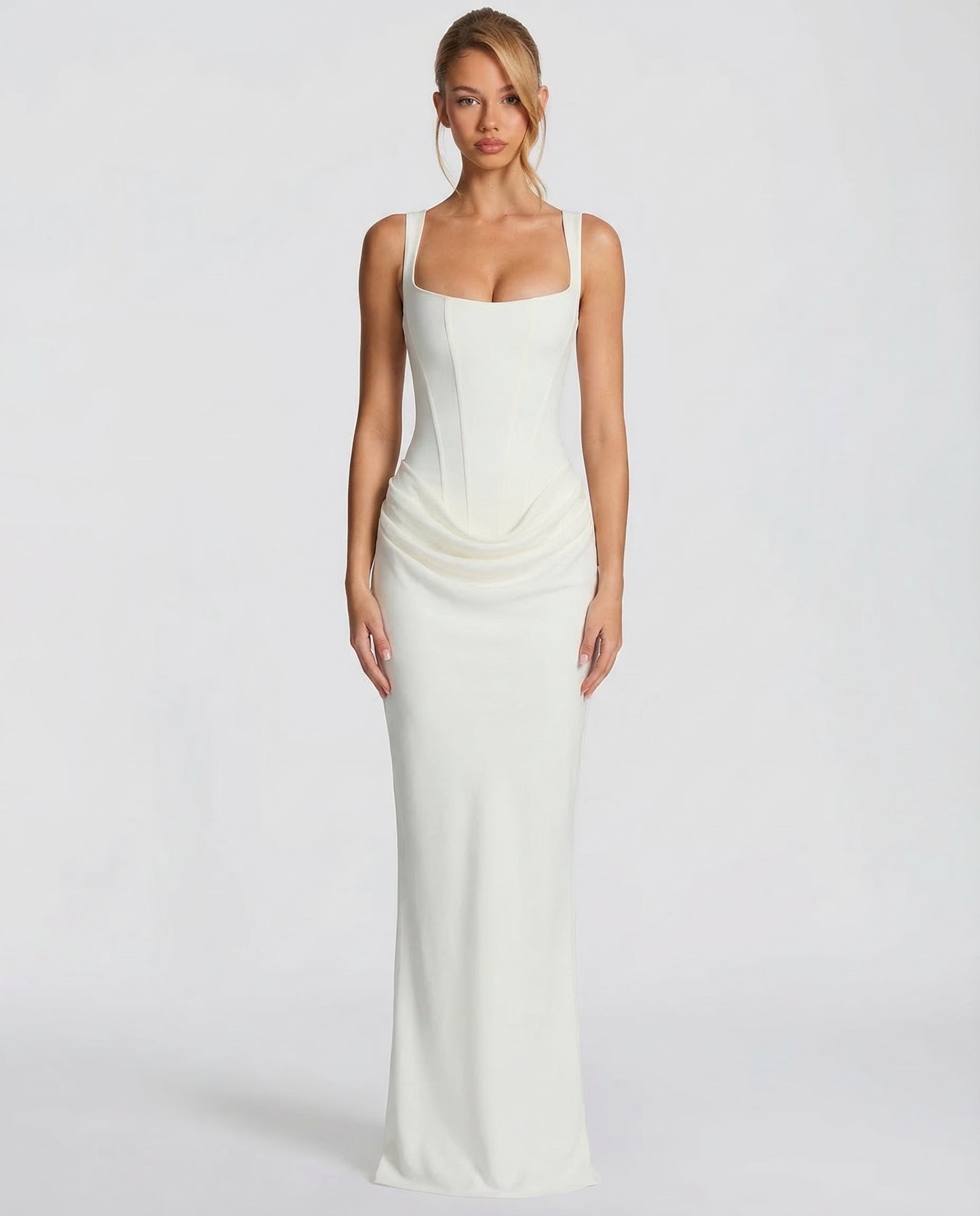 Women's Square Neck Bodycon Maxi Dress