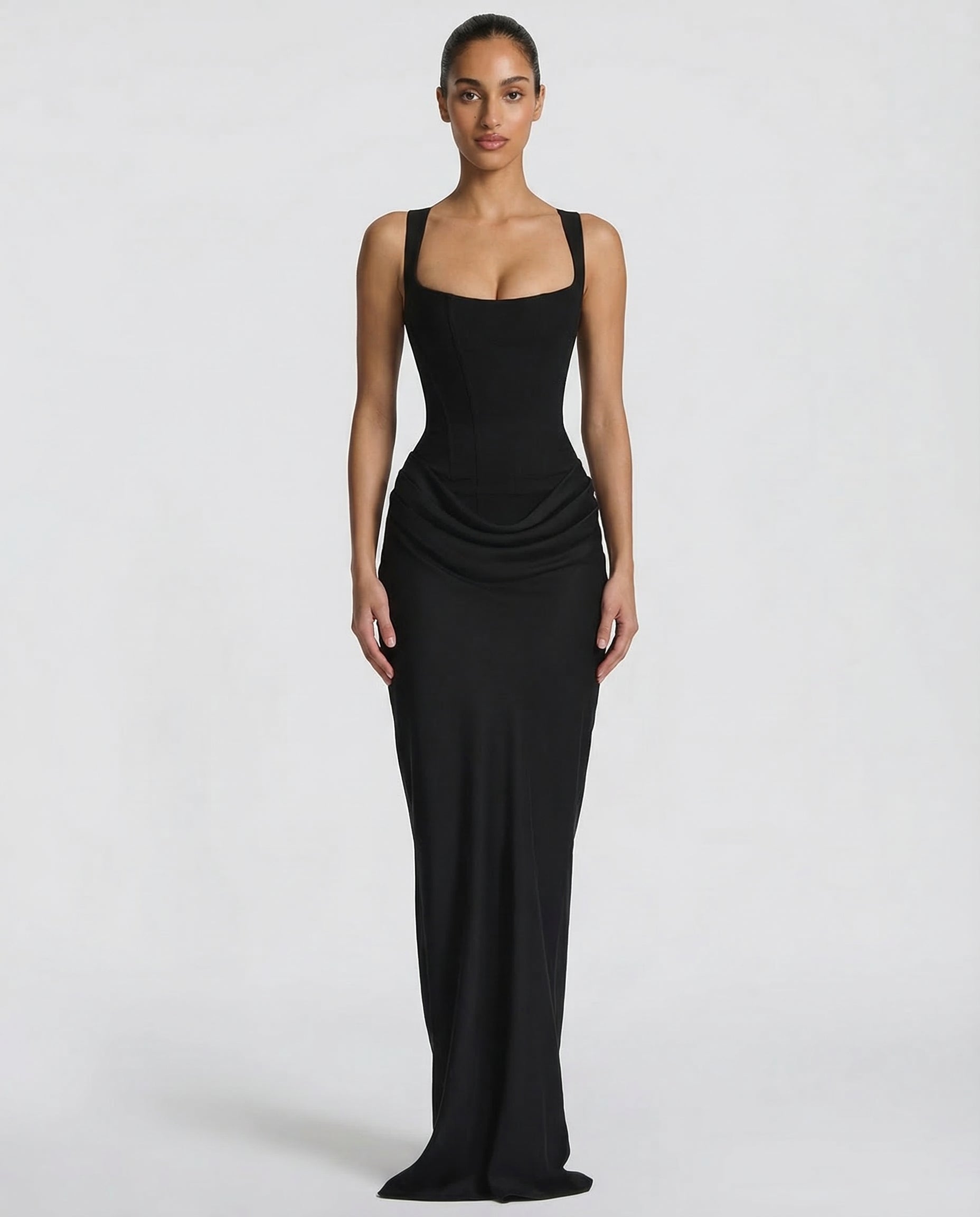 Women's Square Neck Bodycon Maxi Dress