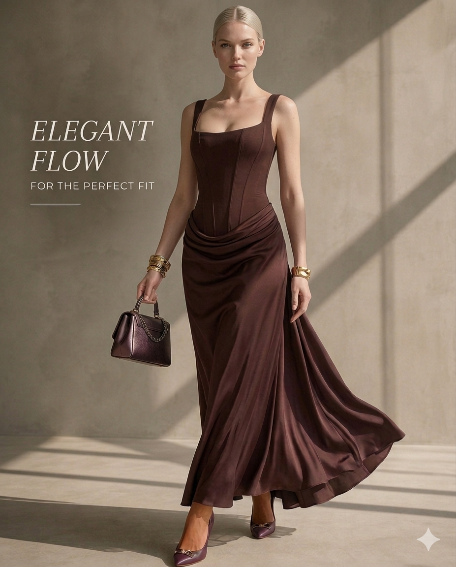 Women's Square Neck Bodycon Maxi Dress
