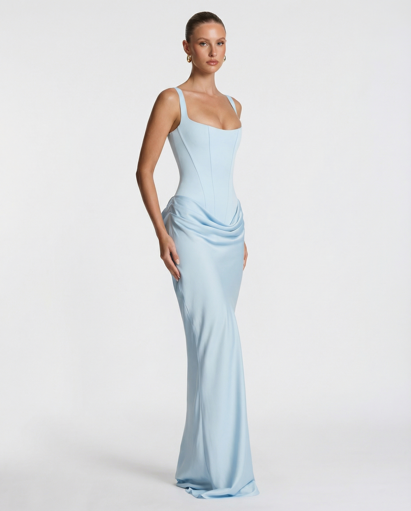 Women's Square Neck Bodycon Maxi Dress