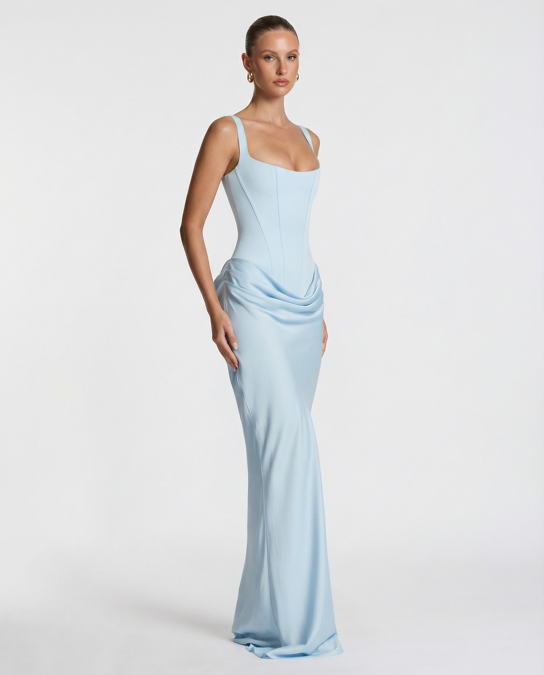 Women's Square Neck Bodycon Maxi Dress