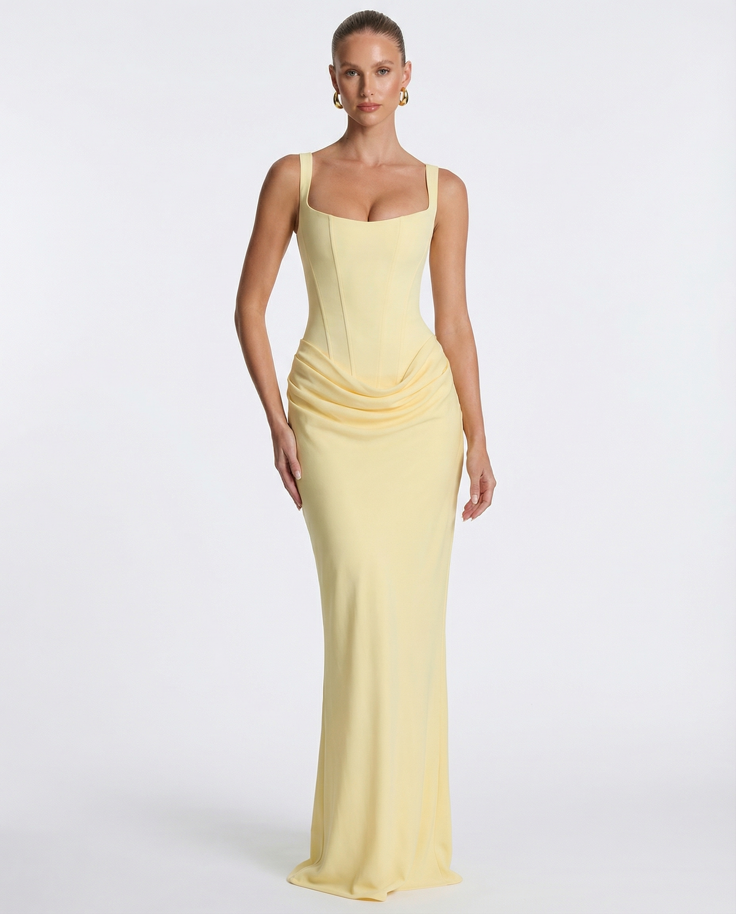 Women's Square Neck Bodycon Maxi Dress