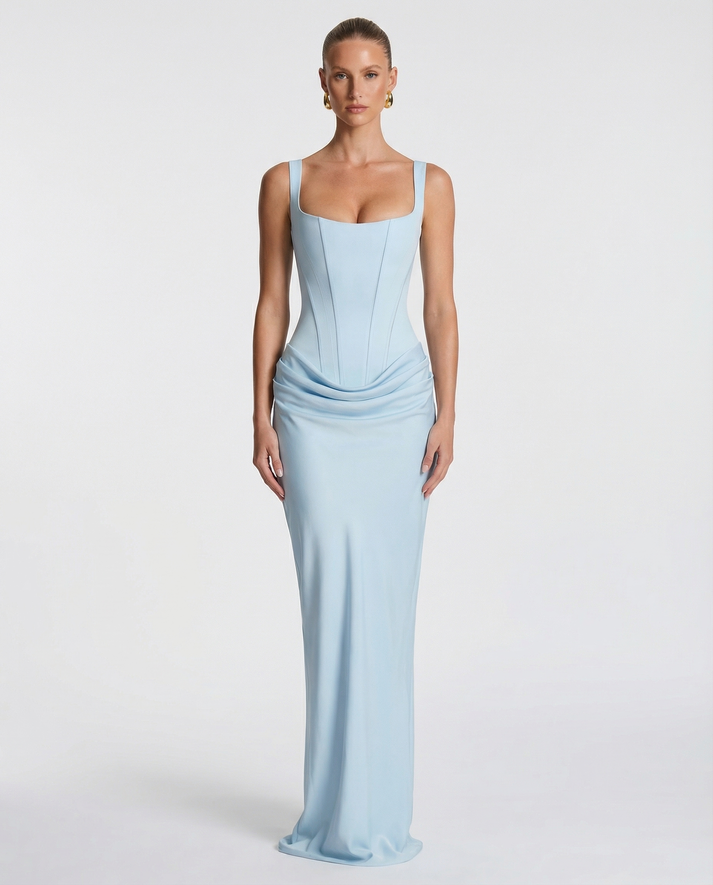 Women's Square Neck Bodycon Maxi Dress