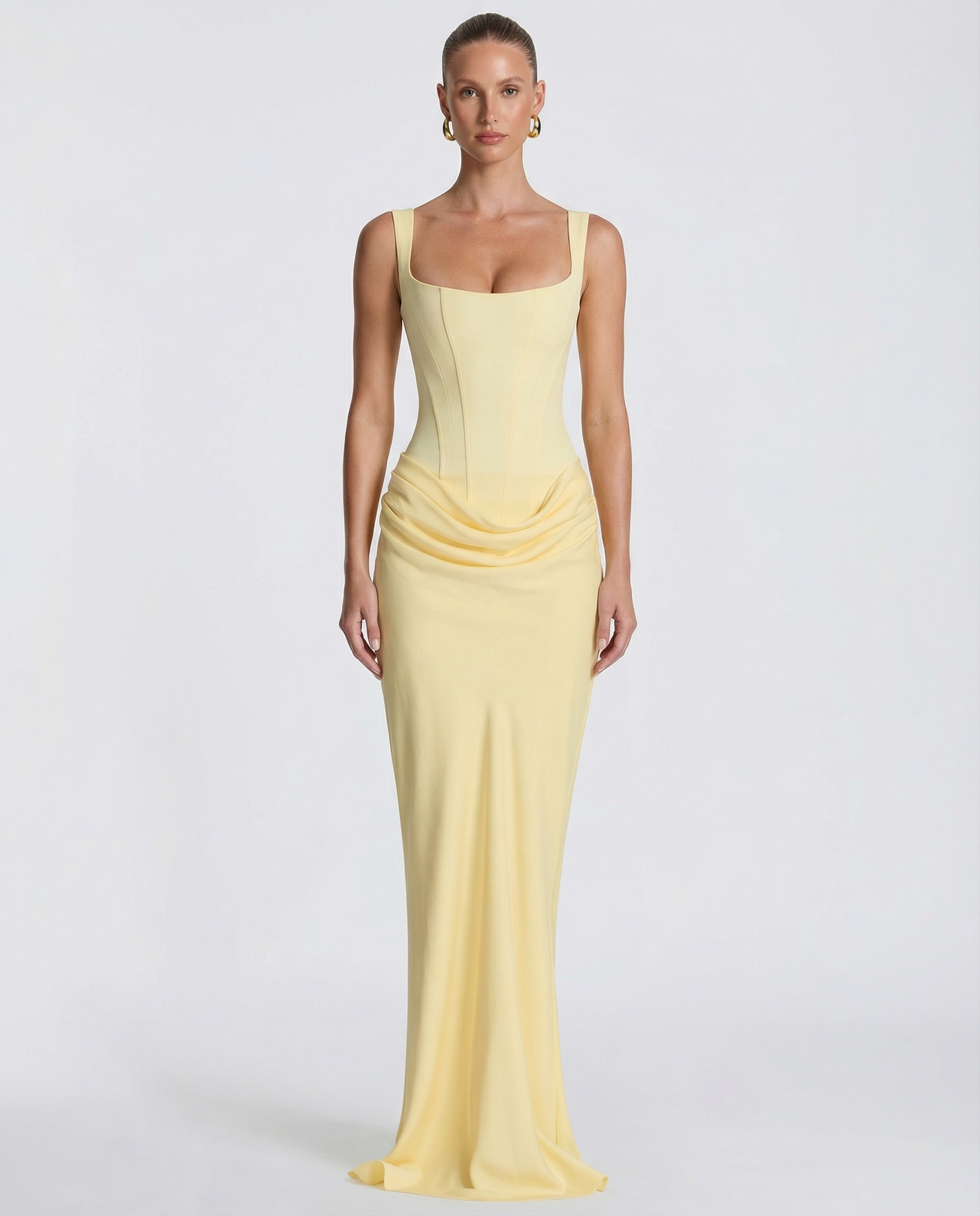 Women's Square Neck Bodycon Maxi Dress