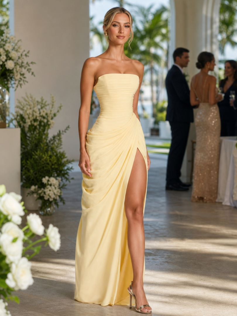 Women's Strapless Bodycon Maxi Dress