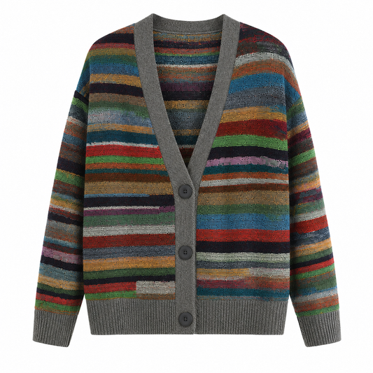 Women's Striped Knit Cardigan