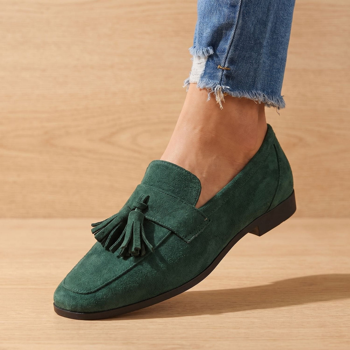 Women's Suede Tassel Slip-On Loafer Flats