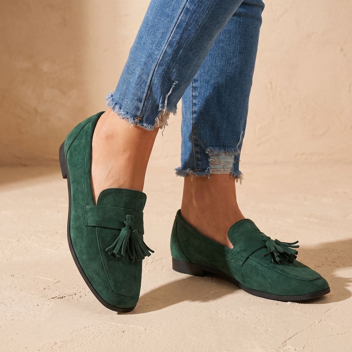 Women's Suede Tassel Slip-On Loafer Flats