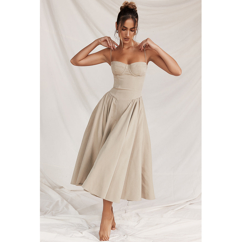 Women's Sweetheart Fit-and-Flare Midi Dress