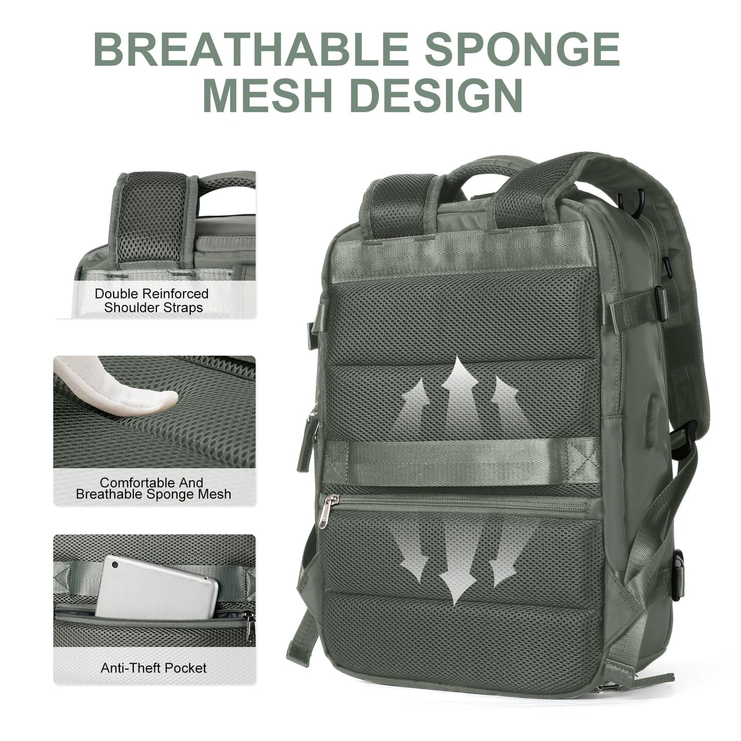Women's Travel Backpack – Waterproof with USB & Anti-Theft