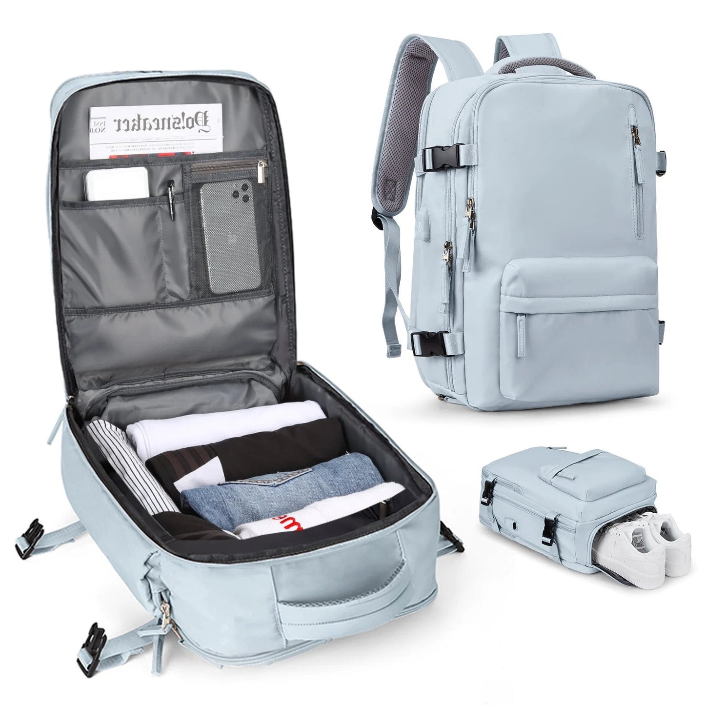 Women's Travel Backpack – Waterproof with USB & Anti-Theft