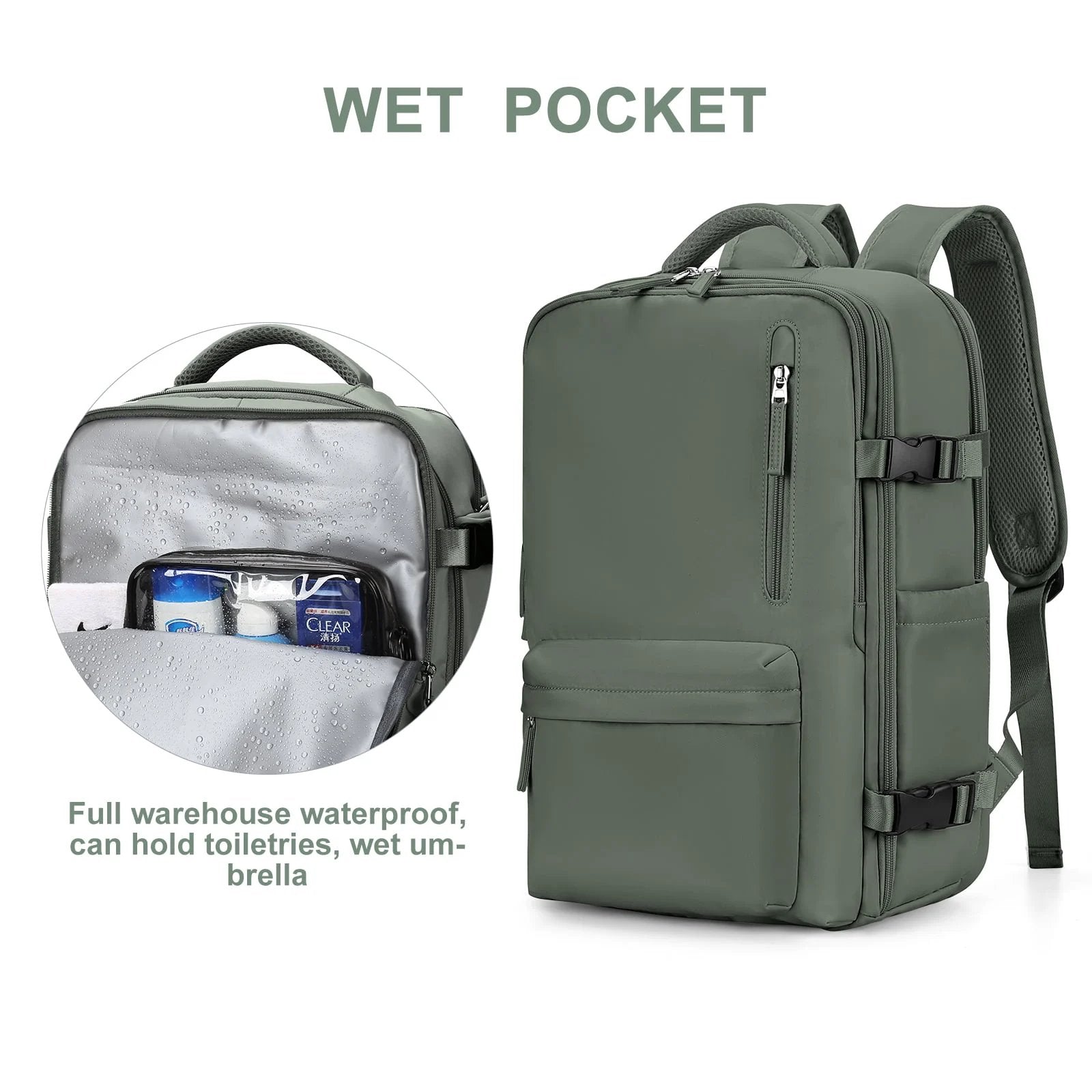 Women's Travel Backpack – Waterproof with USB & Anti-Theft