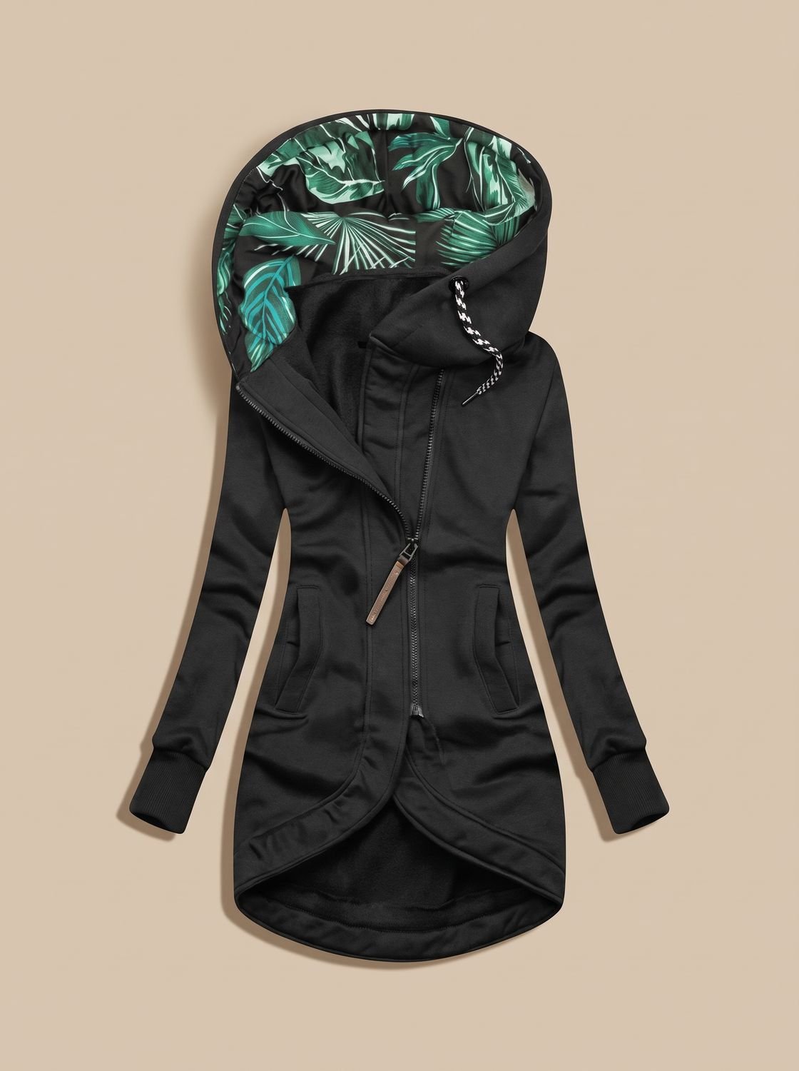 Women's Tropical-Lined Zip-Up Hooded Jacket