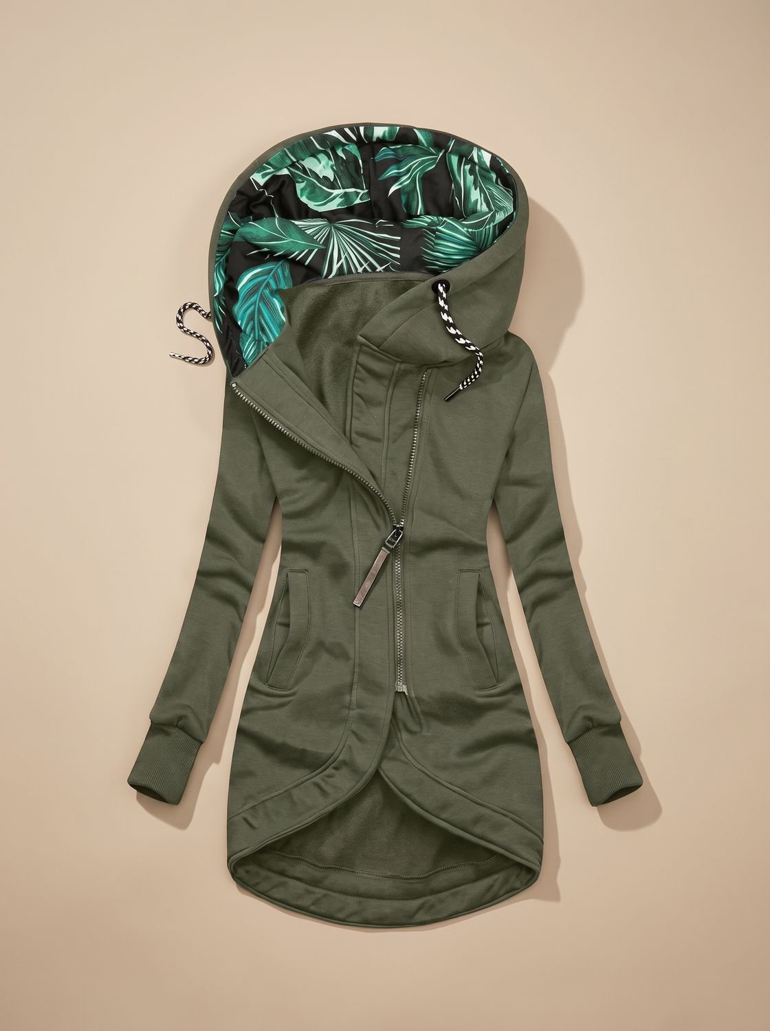Women's Tropical-Lined Zip-Up Hooded Jacket