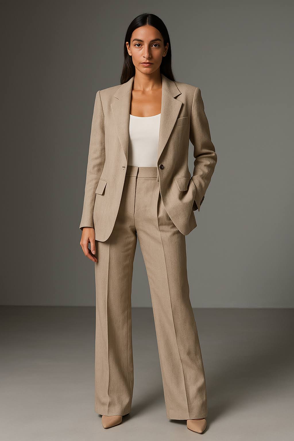 Women's Two-Piece Suit: Elegant Blazer and Pants