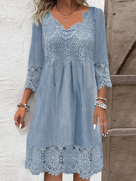 Women's V-Neck A-Line Mini Dress