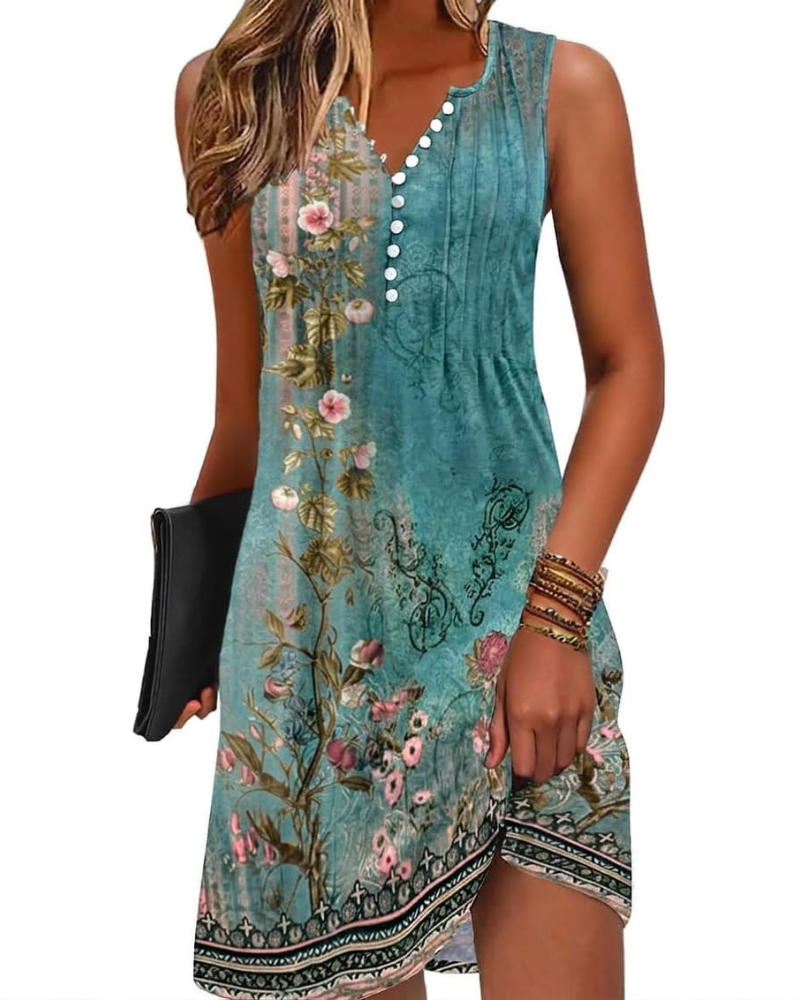 Women's V-Neck A-Line Mini Dress