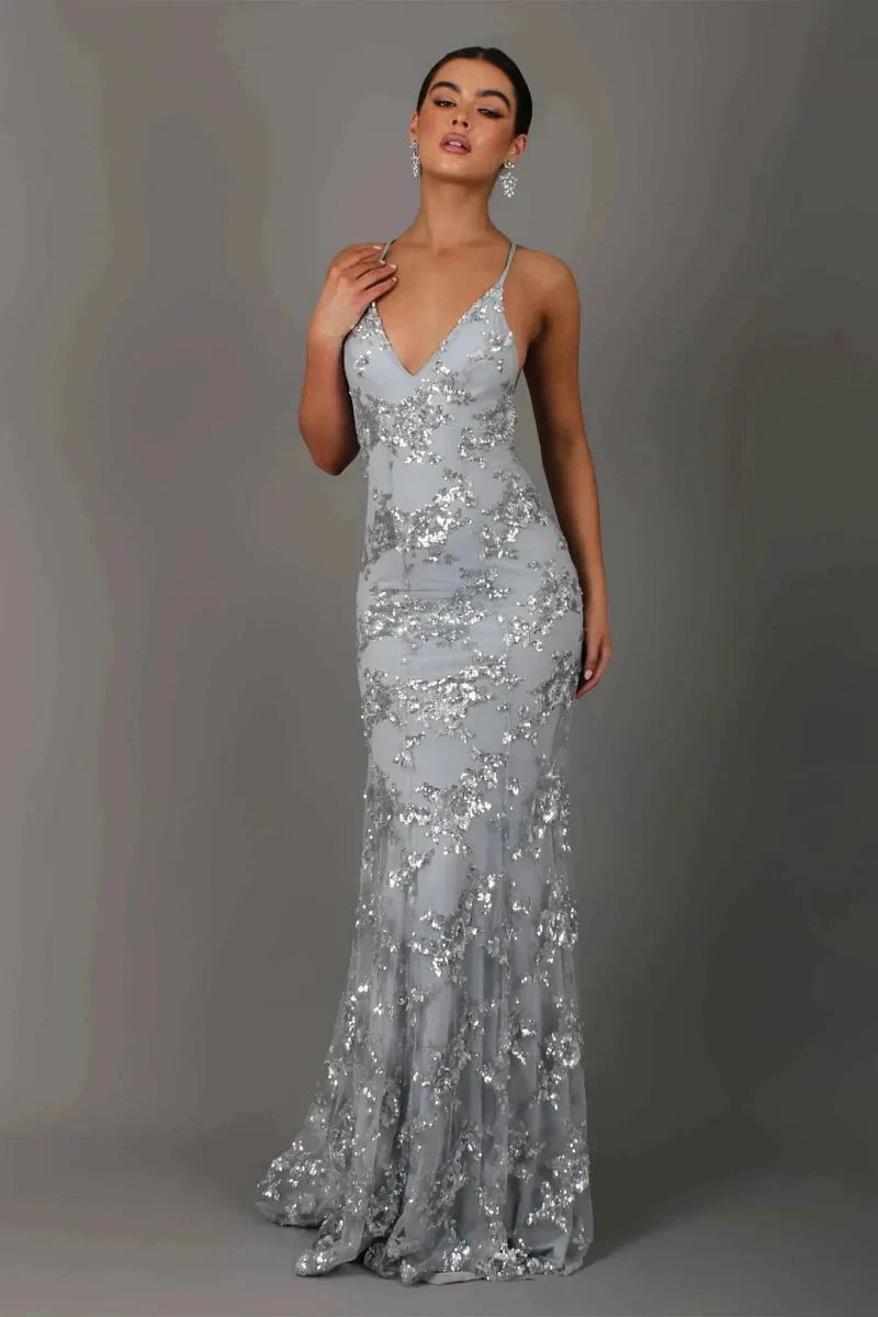 Women's V-Neck Bodycon Maxi Dress
