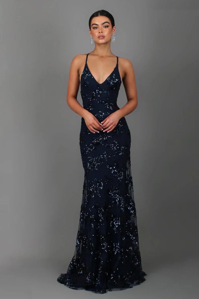 Women's V-Neck Bodycon Maxi Dress