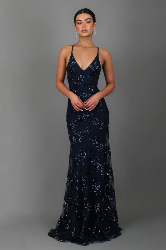 Women's V-Neck Bodycon Maxi Dress