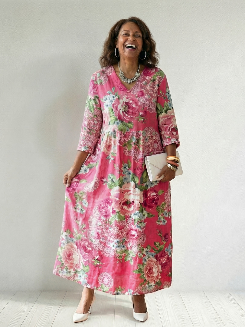 Women's V-Neck Maxi Dress