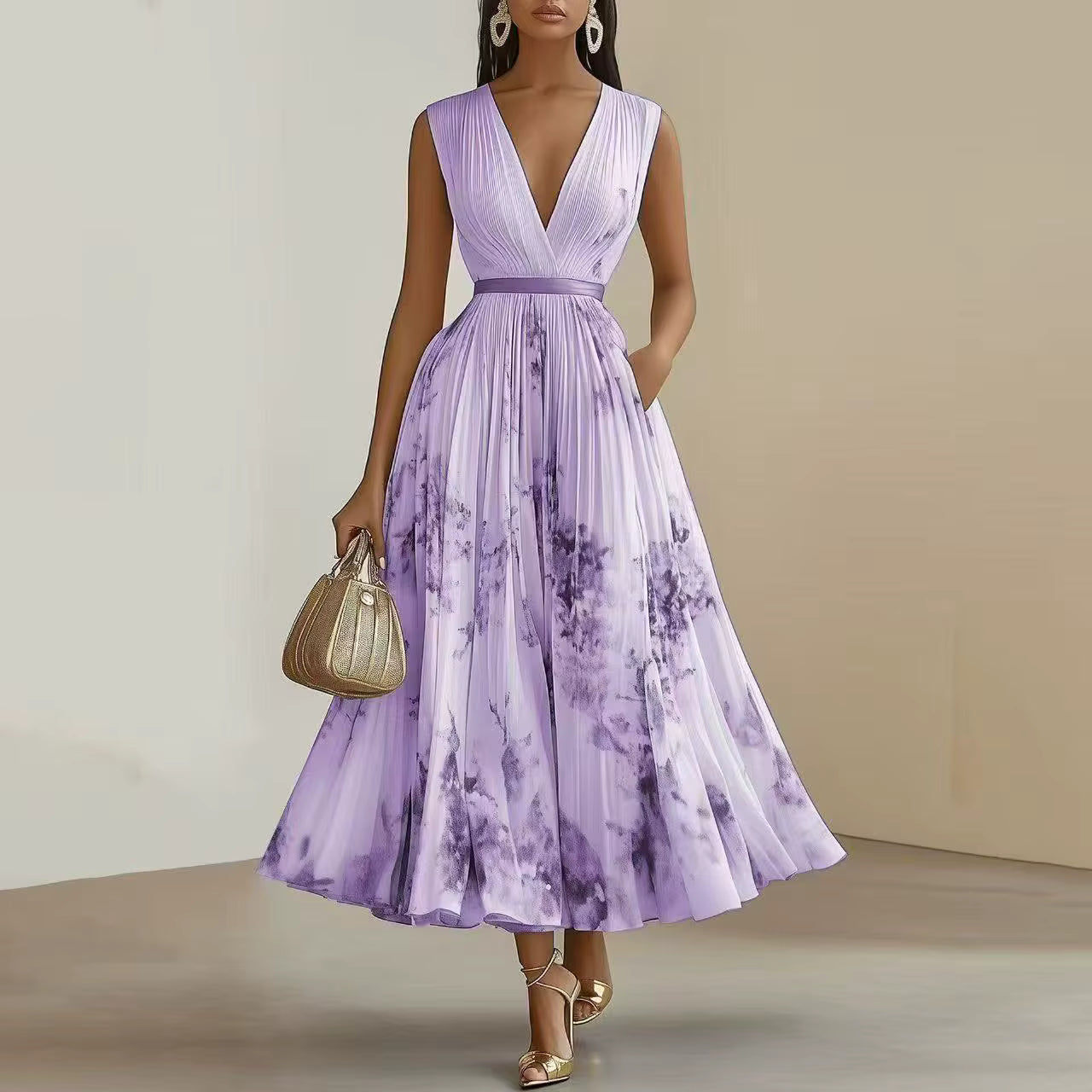 Women's V-Neck Maxi Dress