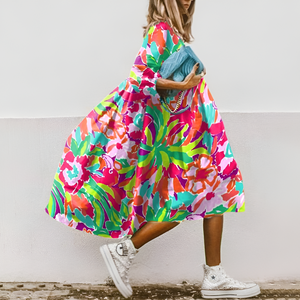 Women's V-Neck Tiered Maxi Dress