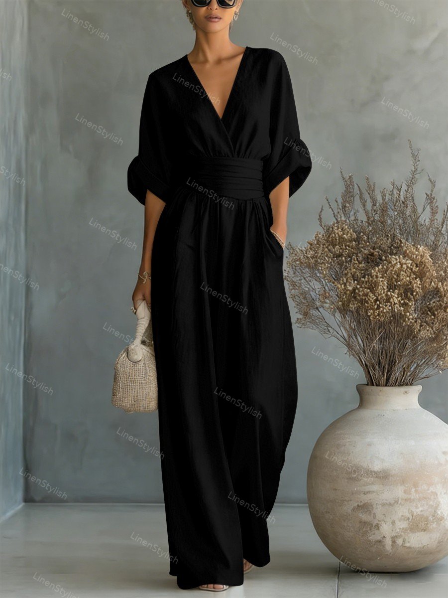 Women's V-Neck Wrap Jumpsuit