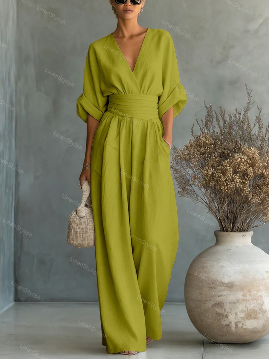 Women's V-Neck Wrap Jumpsuit