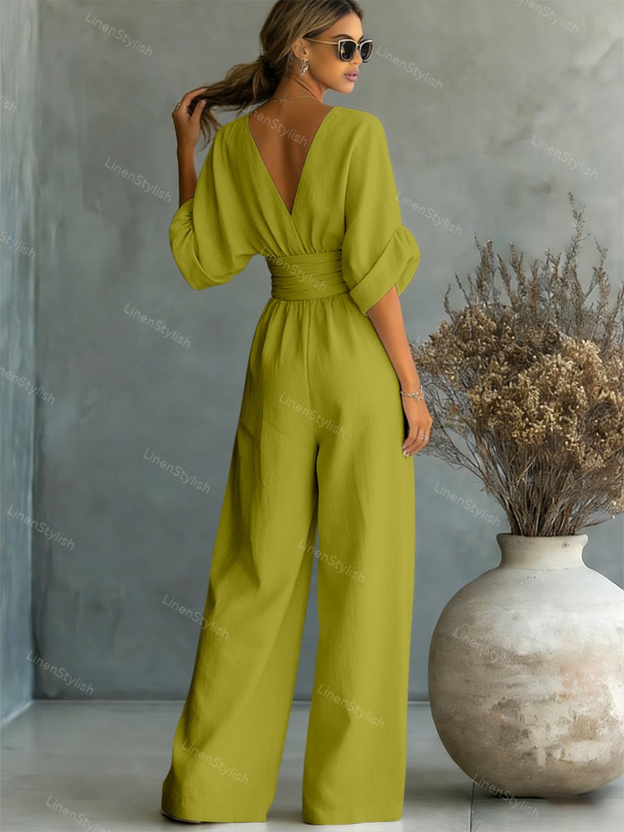 Women's V-Neck Wrap Jumpsuit