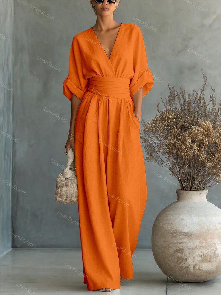 Women's V-Neck Wrap Jumpsuit