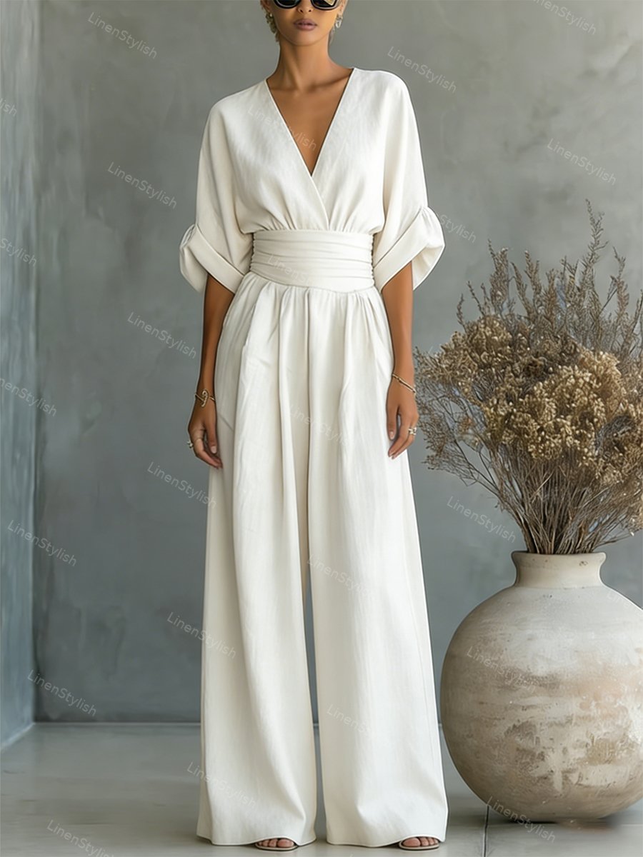 Women's V-Neck Wrap Jumpsuit