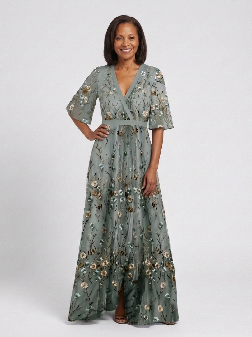 Women's V-Neck Wrap Maxi Dress